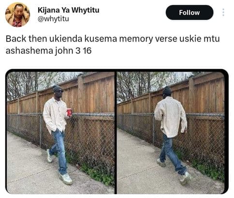 Kijana ya whytitu whytitu follow back then ukienda kusema memory verse uskie mtu