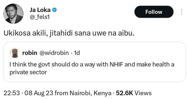 Ja loka _felsı follow ukikosa akili, jitahidi sana uwe na aibu. robin widrobin 1