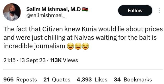 Salim m ishmael, m.d salimishmael_ follow the fact that citizen knew kuria would