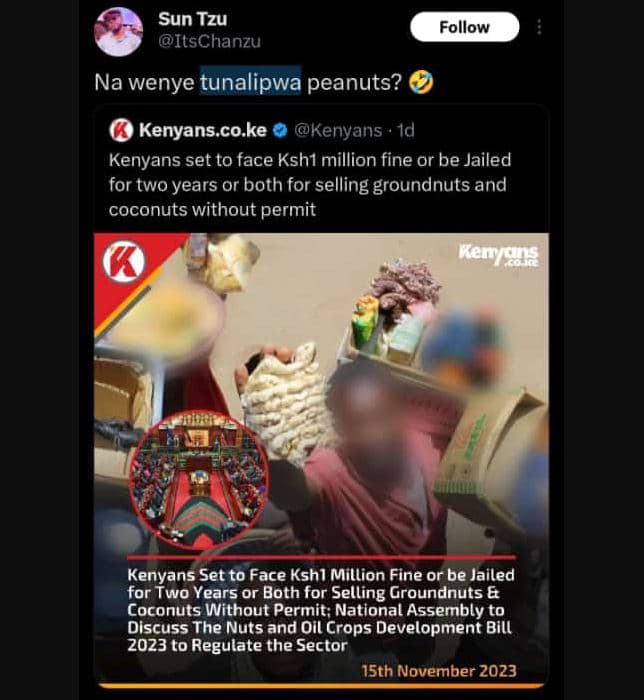 Sun tzu itschanzu follow na wenye tunalipwa peanuts? kenyans co.ke kenyans id ke