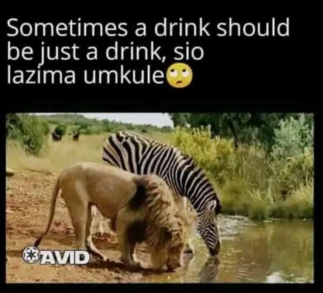 Sometimes a drink should be just a drink sio lazima umkule avid