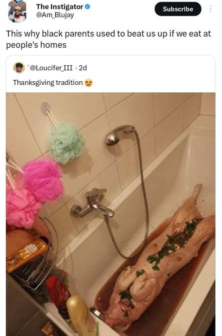 The instigator am blujay subscribe this why black parents used to beat us up if