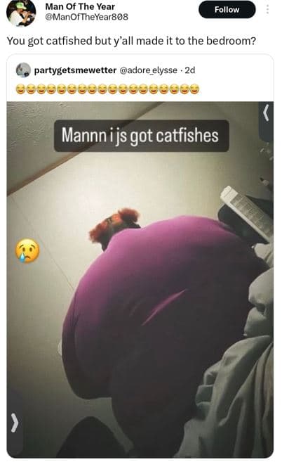 Man of the year manoftheyear808 follow you got catfished but y'all made it to th