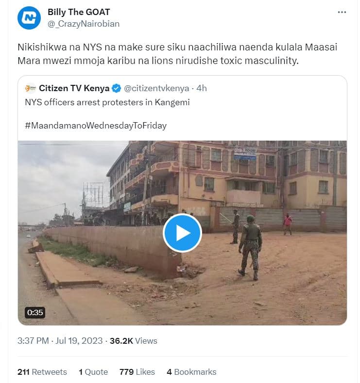 Billy the goat crazynairobian nikishikwa na nys na make sure siku naachiliwa nae