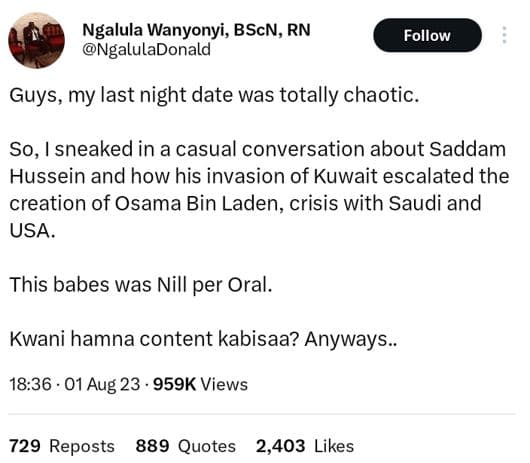 Ngalula wanyonyi, bscn, rn ngaluladonald follow guys, my last night date was tot