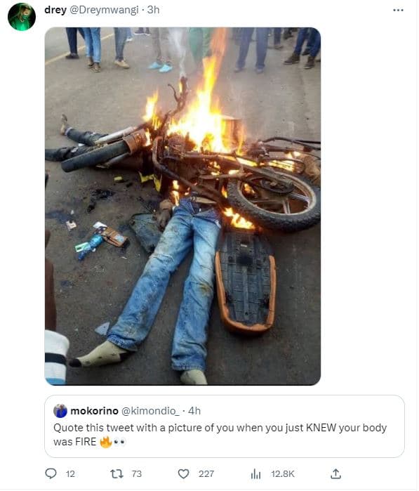 Drey dreymwangi 3h mokorino kimondio 4h quote this tweet with picture of you whe