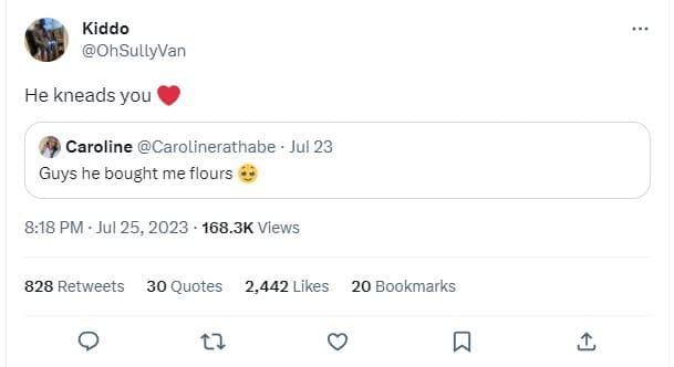 Kiddo ohsullyvan he kneads you caroline carolinerathabe jul 23 guys he bought me