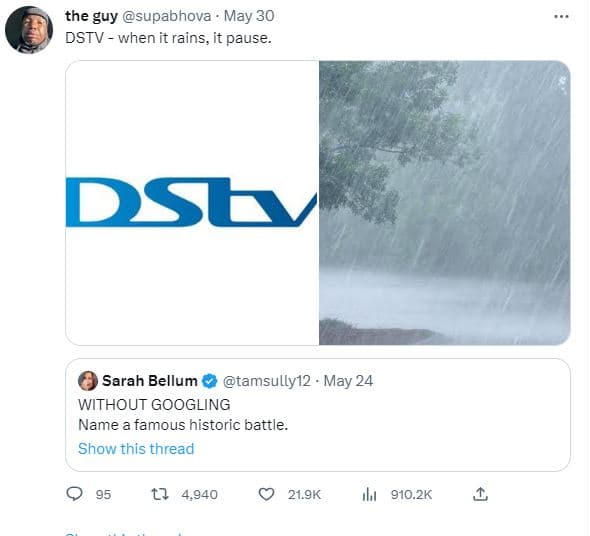 The guy supabhova may 30 dstv when it rains, it pause dshv sarah bellum tamsully