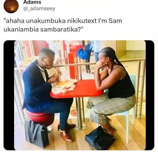 Adams adamseey ahaha unakumbuka nikikutext i'm sam ukaniambia sambaratika?