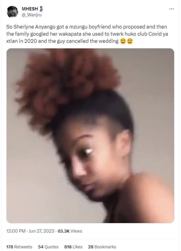 Mhesh wanjru so sherlyne anyango got a mzungu boyfriend who proposed and then th