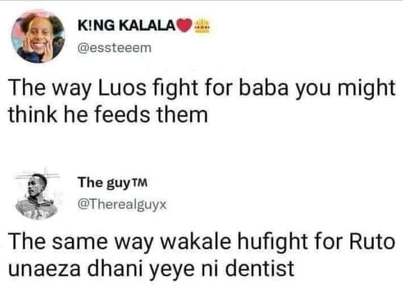 King kalala essteeem the way luos fight for baba you might think he feeds them t