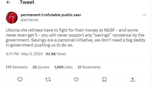 Tweet permanent irrefutable public user echenze ukiona vile retirees have to fig