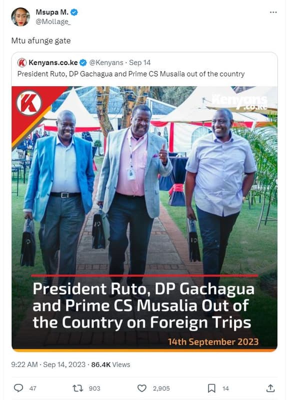 Msupa m mollage_ mtu afunge gate kenyans.co.ke kenyans sep president ruto, dp ga