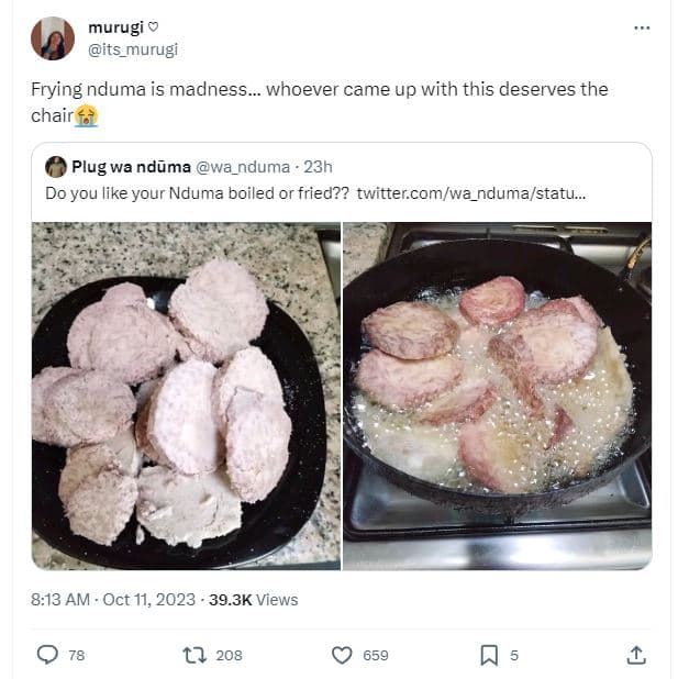 Murugi its_murugi frying nduma is madness _ whoever came up with this deserves t