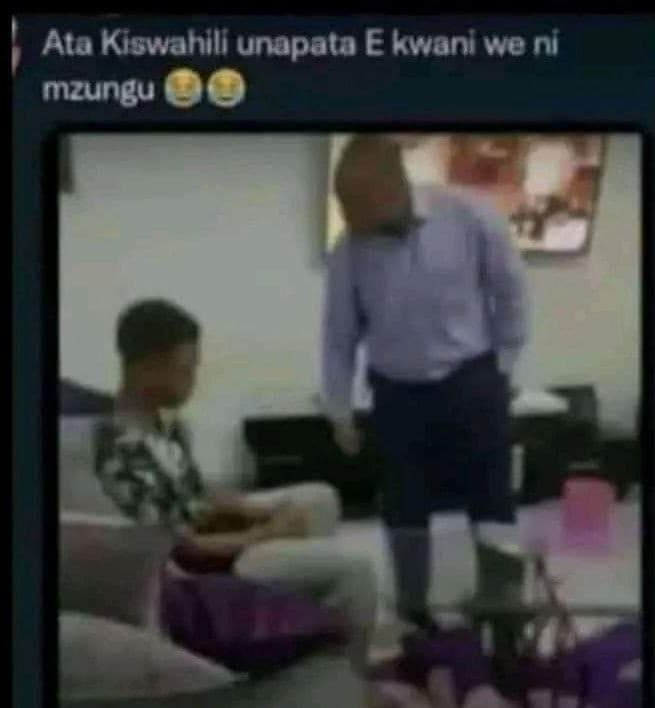 Ata kiswahili unapatn ekwani we ni mzungu