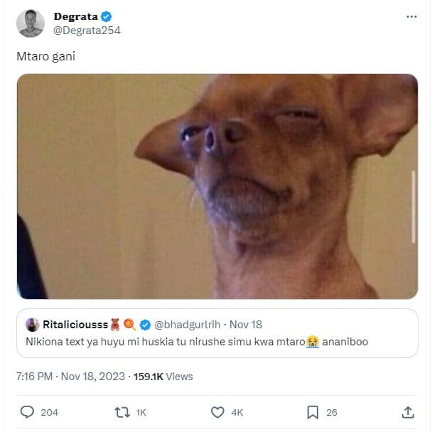 Degrata degrata254 mtaro gani ritaliciousss bhadgurlrih nov 18 nikiona text ya h