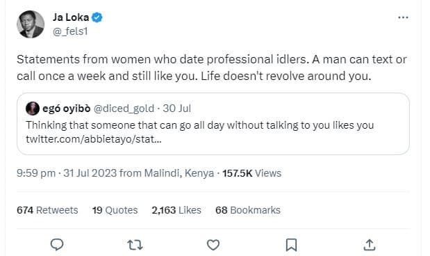 Ja loka _felsı statements from women who date professional idlers 4 man can text