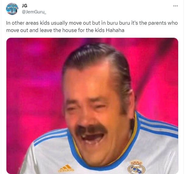 Jg jemguru _ in other areas kids usually move out but in buru buru it's the pare