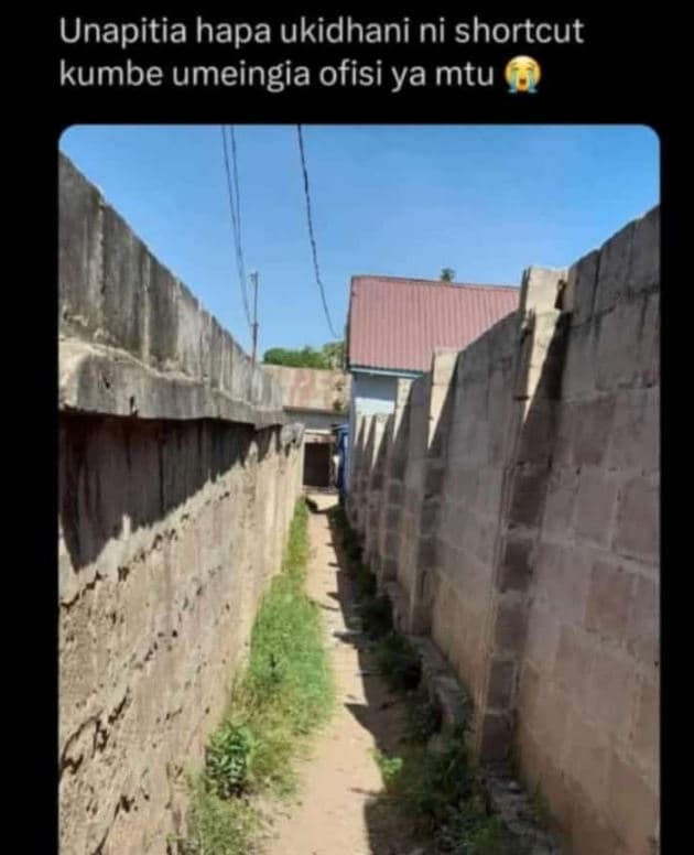 Unapitia hapa ukidhani ni shortcut kumbe umeingia ofisi ya mtu