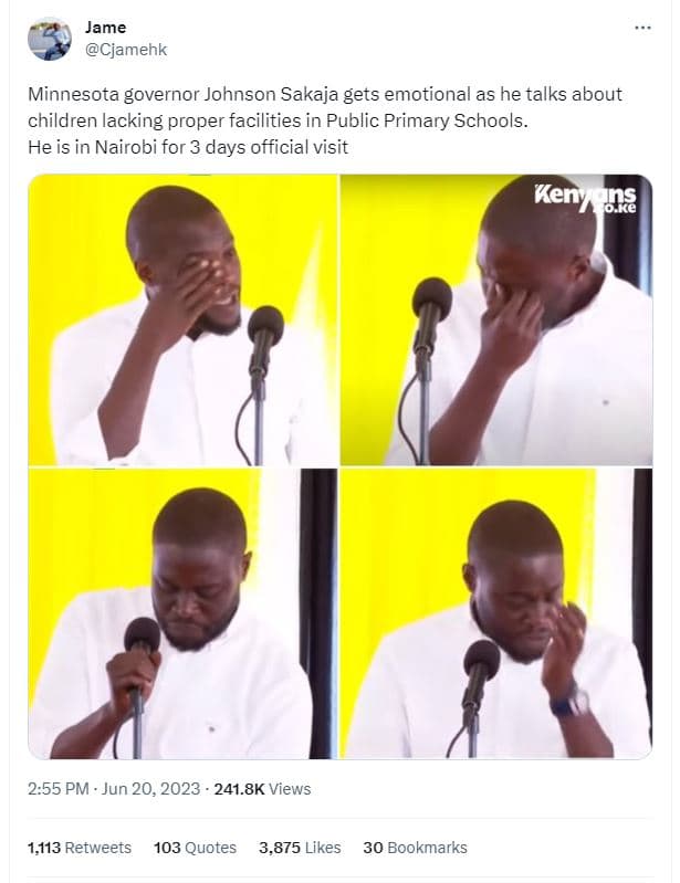 Jame cjamehk minnesota governor johnson sakaja gets emotional as he talks about