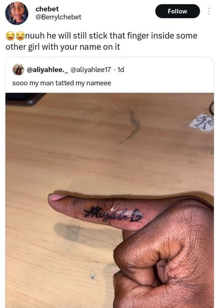 Chebet berrylchebet follow nuuh he will still stick that finger inside some othe