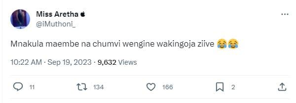 Miss aretha imuthoni_ mnakula maembe na chumvi wengine wakingoja ziive 10.22 am