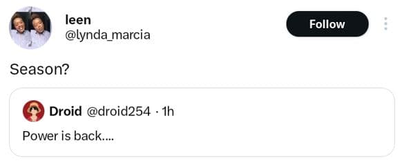 Follow leen lynda_marcia season? droid droid254 ih power is back..