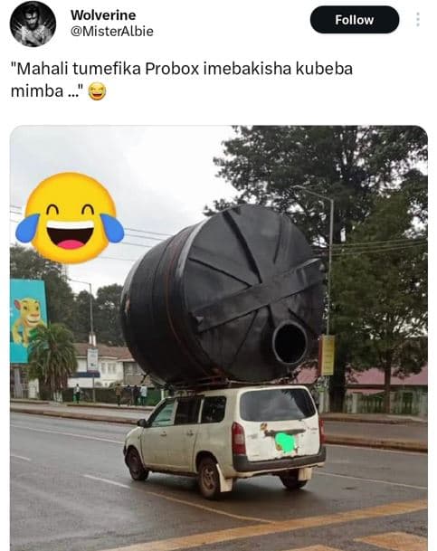 Wolverine misteralbie follow 'mahali tumefika probox imebakisha kubeba mimba