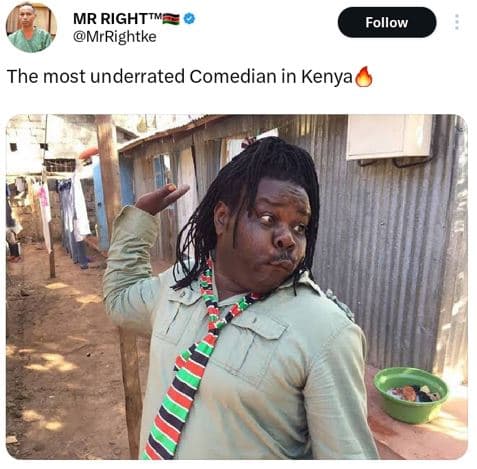 Mr righttm mrrightke follow the most underrated comedian in kenya
