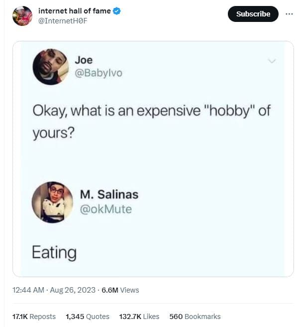 Internet hall of fame internethof subscribe joe babylvo okay what is an expensiv