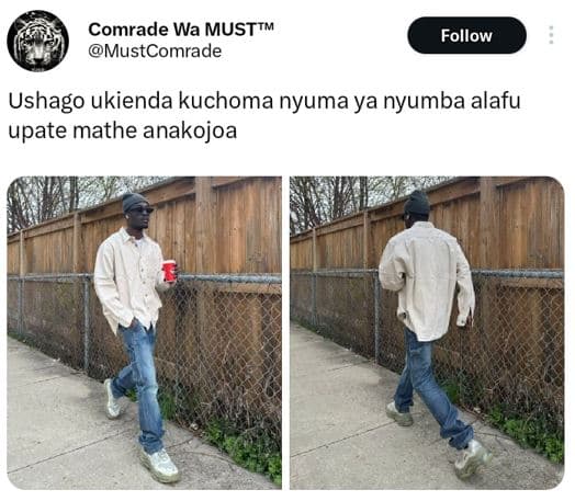 Comrade wa musttm mustcomrade follow ushago ukienda kuchoma nyuma ya nyumba alaf