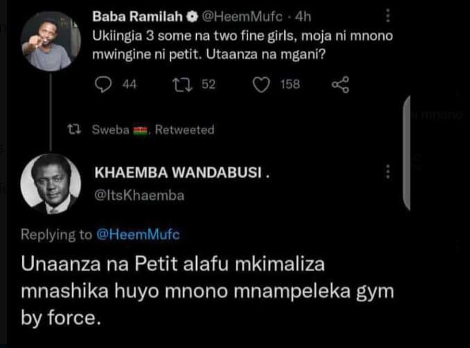 Baba ramilah 0 heemmufc 4h ukiingia 3 some na two fine girls, moja ni mnono mwin