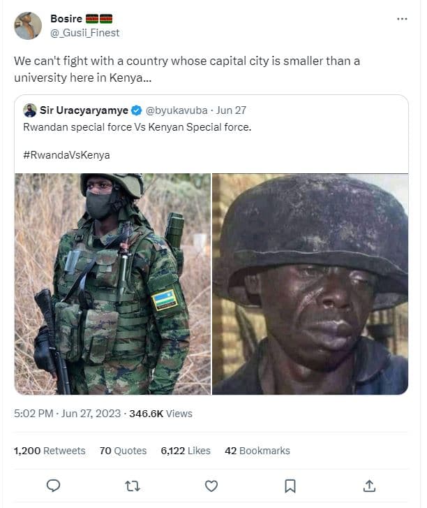 Bosire gusii_finest we can't fight with a country whose capital city is smaller