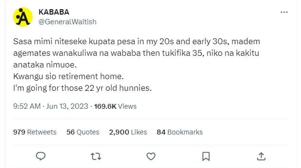 Kababa generalwaitish sasa mimi niteseke kupata pesa in my 2os and early 3os, ma