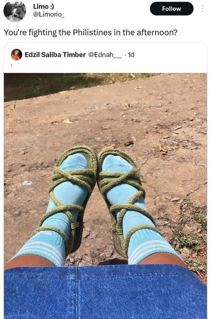 Limo limorio follow you're fighting the philistines in the afternoon? edzil sali