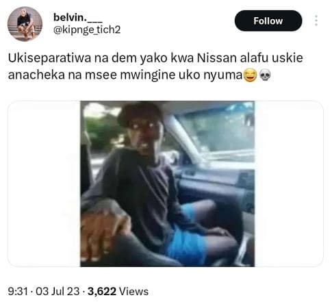 Belvin_ kipnge_tich2 follow ukiseparatiwa na dem yako kwa nissan alafu uskie ana