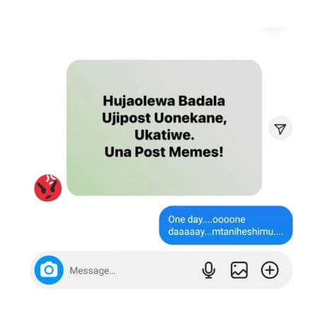 Hujaolewa badala ujipost uonekane, ukatiwe. una post memes! one day.oooone daaaa