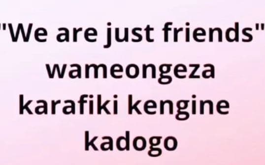 'we are just friends wameongeza karafiki kengine kadogo