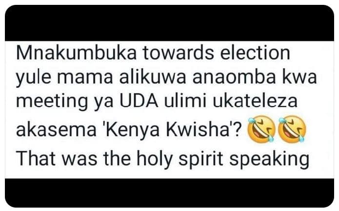 Mnakumbuka towards election yule mama alikuwa anaomba kwa meeting ya uda ulimi u
