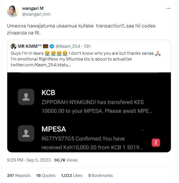 Wangari m wangari_mm umeona hawajatuma ukaamua kufake transaction?saa hii codes