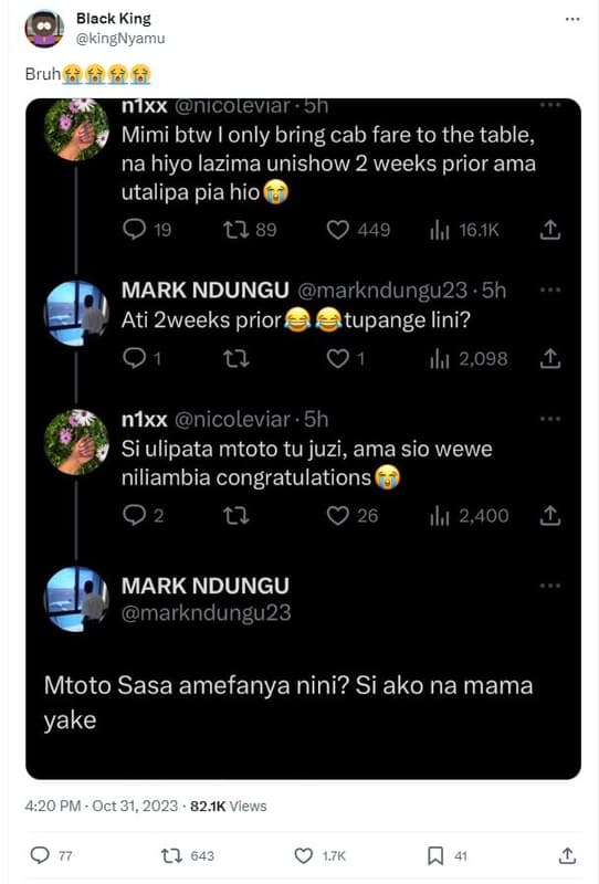 Black king kingnyamu bruh fèfèfè nixx nicoleviar 5n mimi btw only bring cab fare