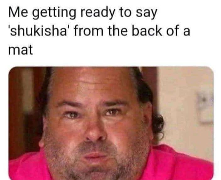 Me getting ready to say 'shukisha' from the back of a mat