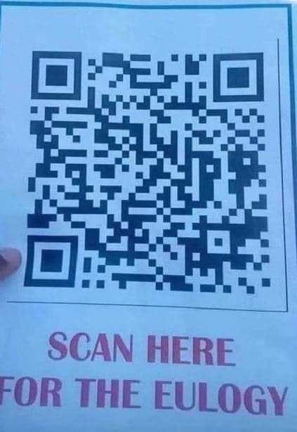 Scan here for the eulogy