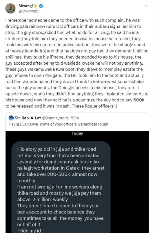 Mwangi mwangi_1 remember someone came to the office with such complain he was dr