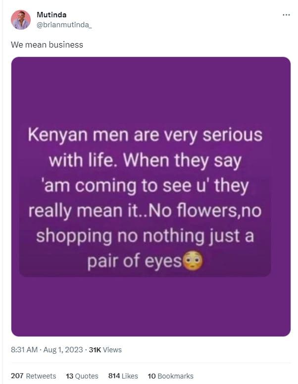 Mutinda brianmutinda_ we mean business kenyan men are very serious with life whe