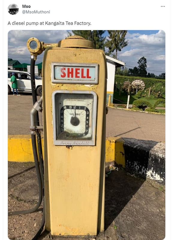Mso msomuthoni a diesel pump at kangaita tea factory. shell