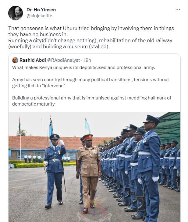 Dr. ho yinsen kinieketile that nonsense is what uhuru tried bringing by involvin