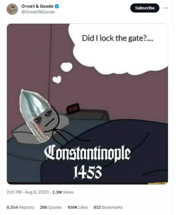 Orwell goode orwellngoode subscribe did i lock the gate? . onstantínople 2.31 pm