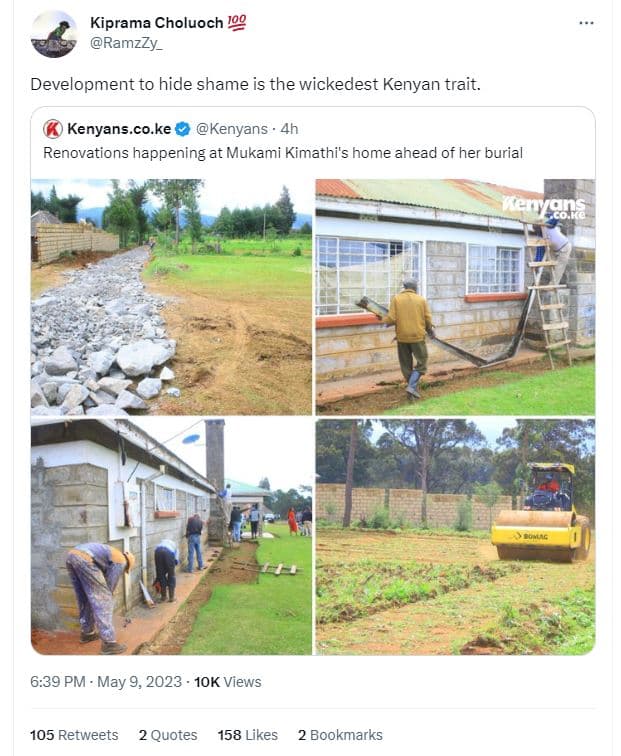 Kiprama choluoch 19 ramzzy development to hide shame is the wickedest kenyan tra