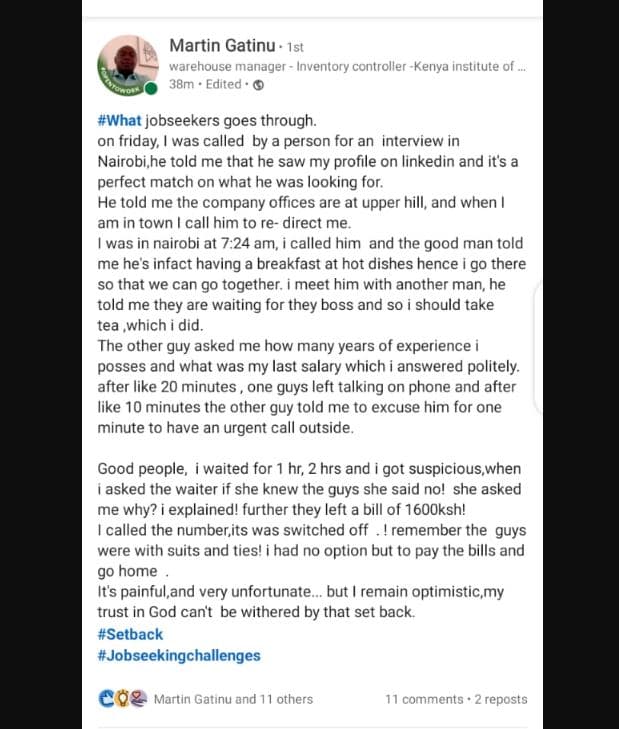 Martin gatinu ist warehouse manager inventory controllerkenya institute of 38m f